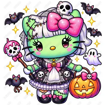Hello Kitty  Halloween  DTF  Iron on Transfer N78