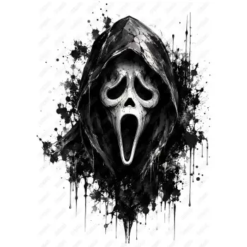 Horror Mask Scream Halloween DTF  Iron on Transfer