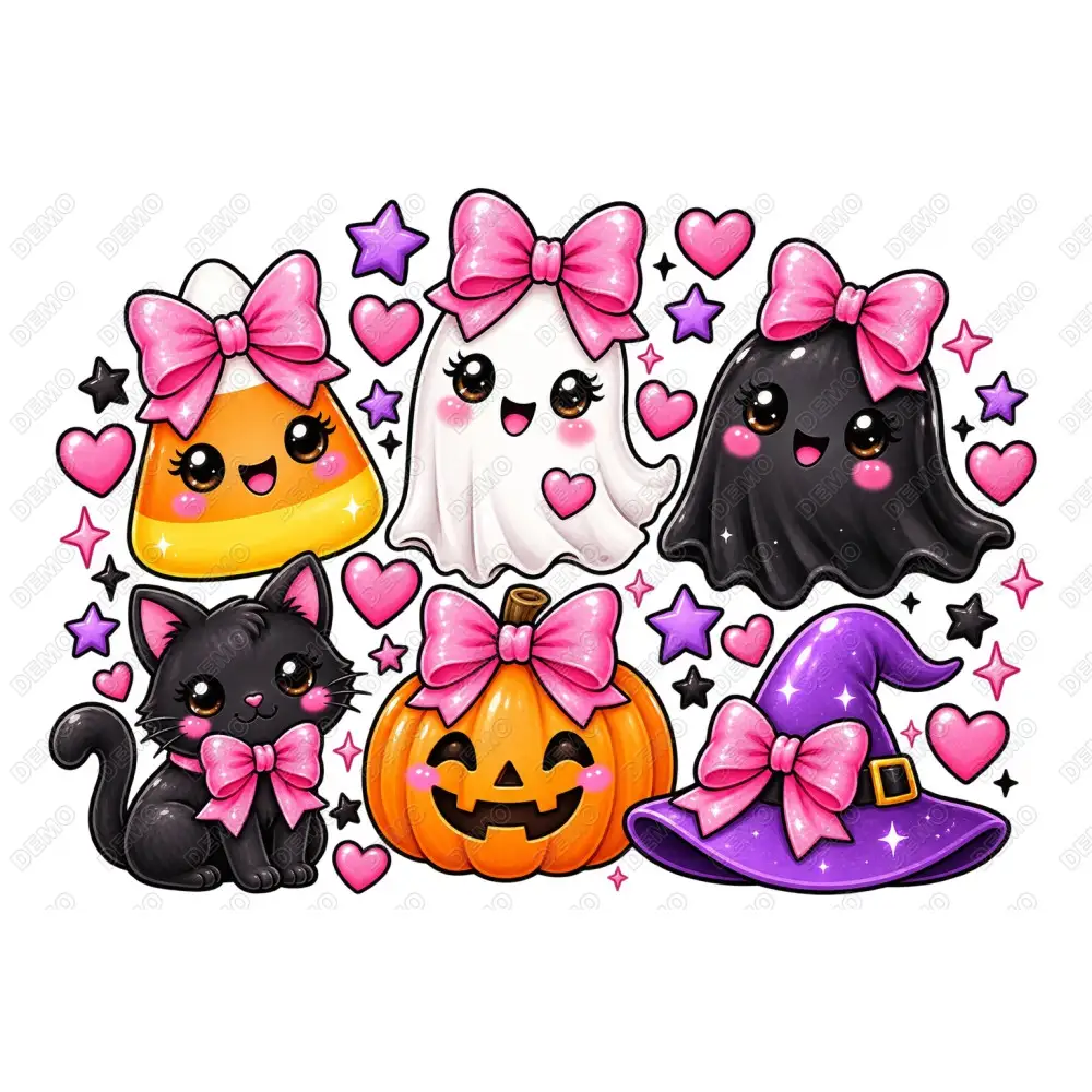 Kawaii Halloween Ghost  DTF  Iron on Transfer