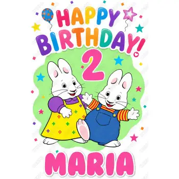Max and Ruby   Birthday Personalized DTF  Shirt Iron on Transfer N8