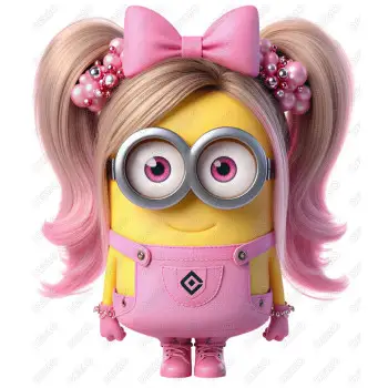 Minion Cute Pink  DTF Iron on Transfer