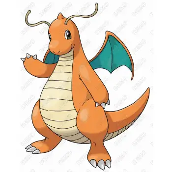 Pokemon  Dragonite DTF  Iron on Transfer