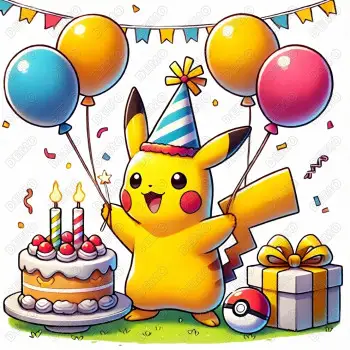 Pokemon Pikachu Birthday Party DTF  Iron on Transfer