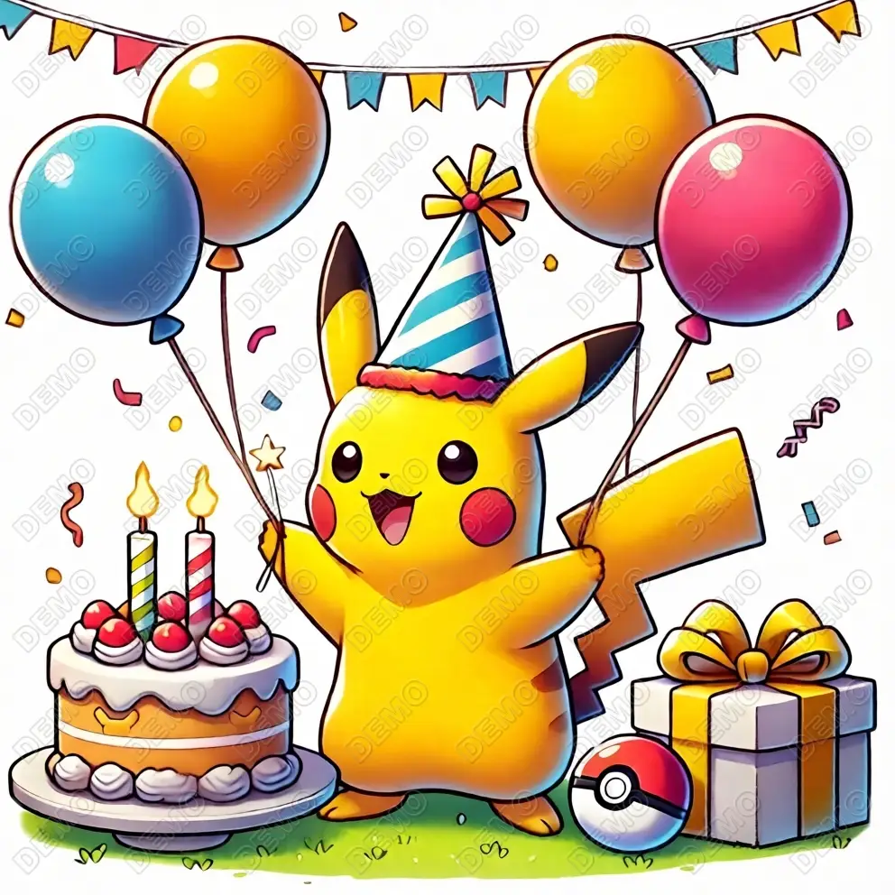 Pokemon Pikachu Birthday Party DTF  Iron on Transfer