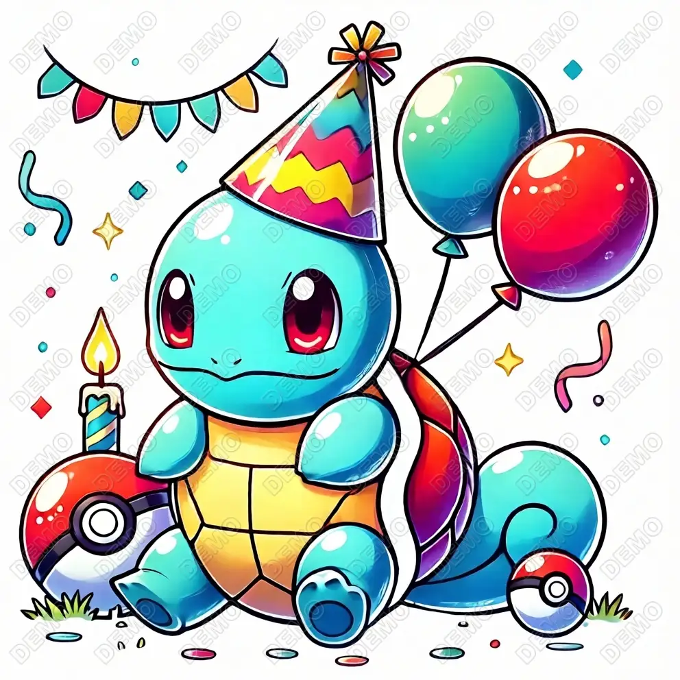 Pokemon Squirtle Birthday Party DTF  Iron on Transfer