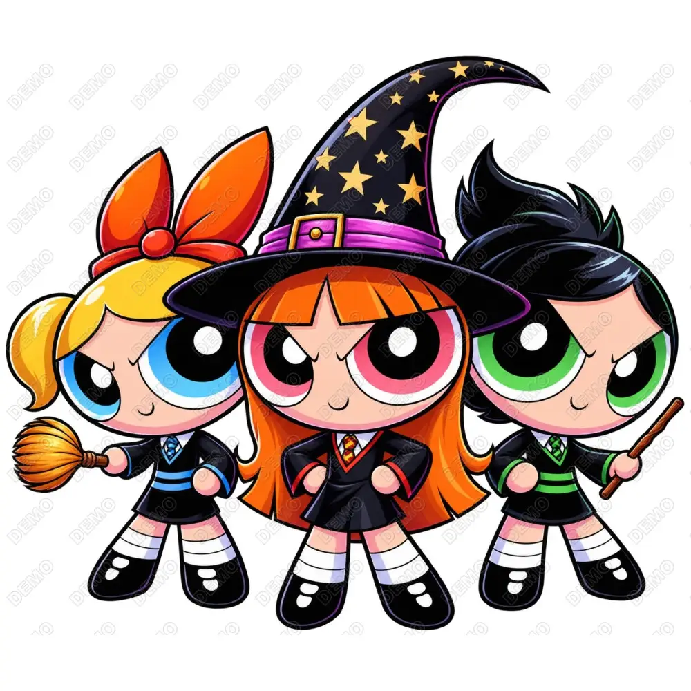Powerpuff Girls Halloween  DTF Iron on Transfer