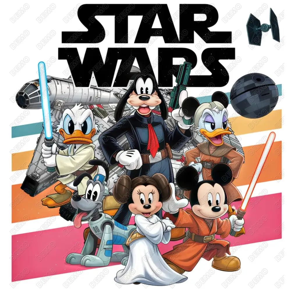 Retro Mickey Mouse Star Wars  DTF  Iron on Transfer