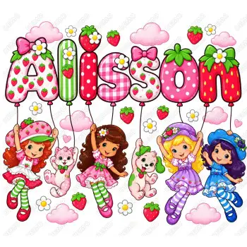 Strawberry Shortcake Custom  name DTF Shirt Iron on Transfer
