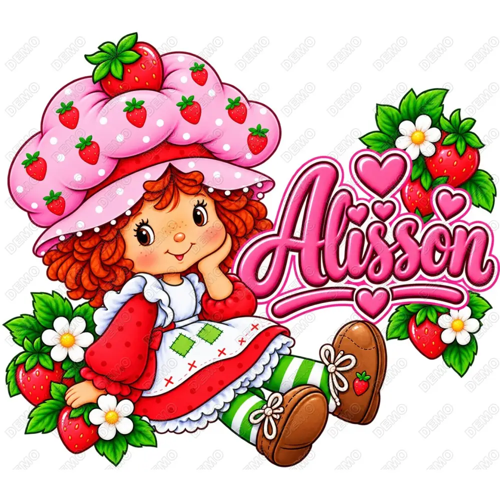 Strawberry Shortcake Custom  name DTF Shirt Iron on Transfer N3
