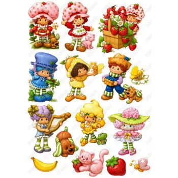 Strawberry Shortcake DTF   Iron on Transfer  Set