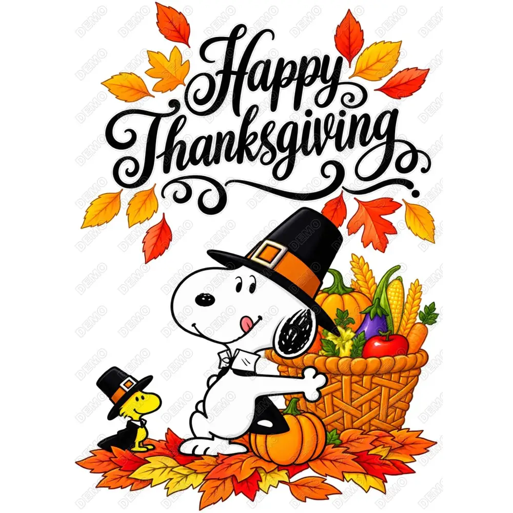 Thanksgiving  Fall Peanuts Snoopy DTF  Iron on Transfer N80
