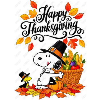 Thanksgiving  Fall Peanuts Snoopy DTF  Iron on Transfer N80