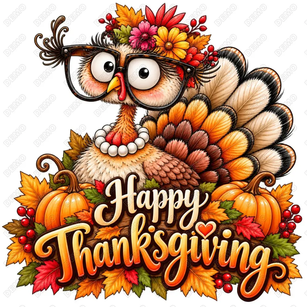 Thanksgiving Turkey DTF  Shirt Iron on Transfer N98