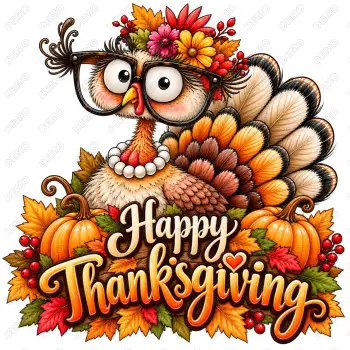 Thanksgiving Turkey DTF  Shirt Iron on Transfer N98