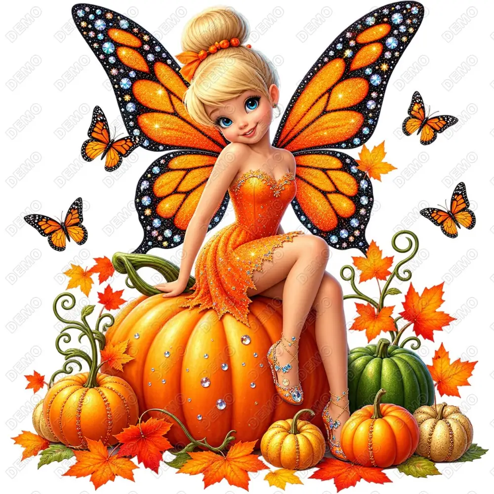Tinker bell  Pumpkin Halloween DTF  Iron on Transfer