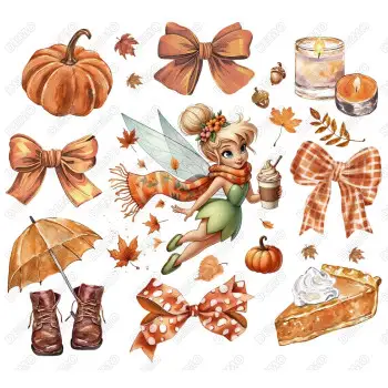 Tinkerbell Fall Season DTF Iron on Transfer