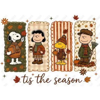 Tis The Season Peanuts DTF  Shirt  Iron on Transfer