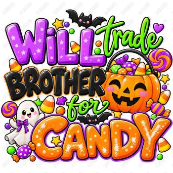 Will Trade Brother  for Candy DTF  Iron on Transfer