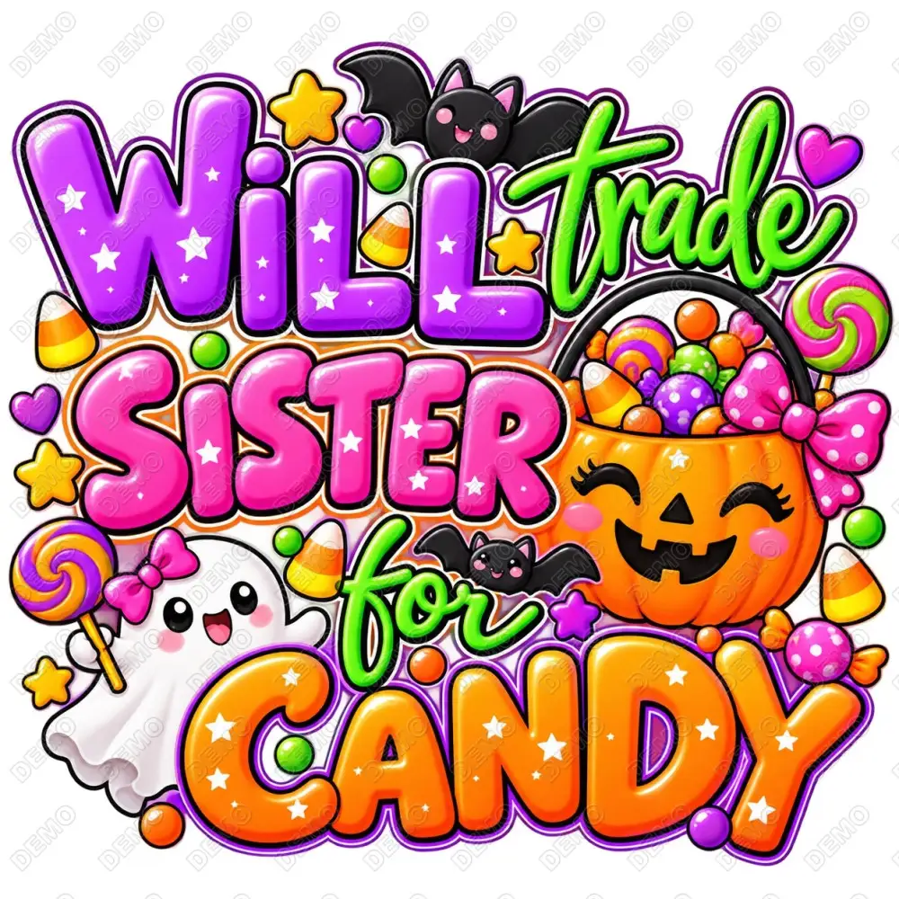 Will Trade Sister  for Candy DTF  Iron on Transfer
