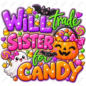 Will Trade Sister  for Candy DTF  Iron on Transfer