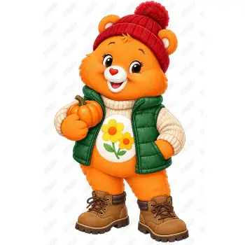 Care Bear  Friend Bear Fall Season  DTF Shirt Iron on Transfer