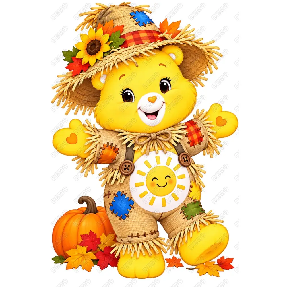 Care Bear Funshine Fall Season  DTF Shirt Iron on Transfer N3