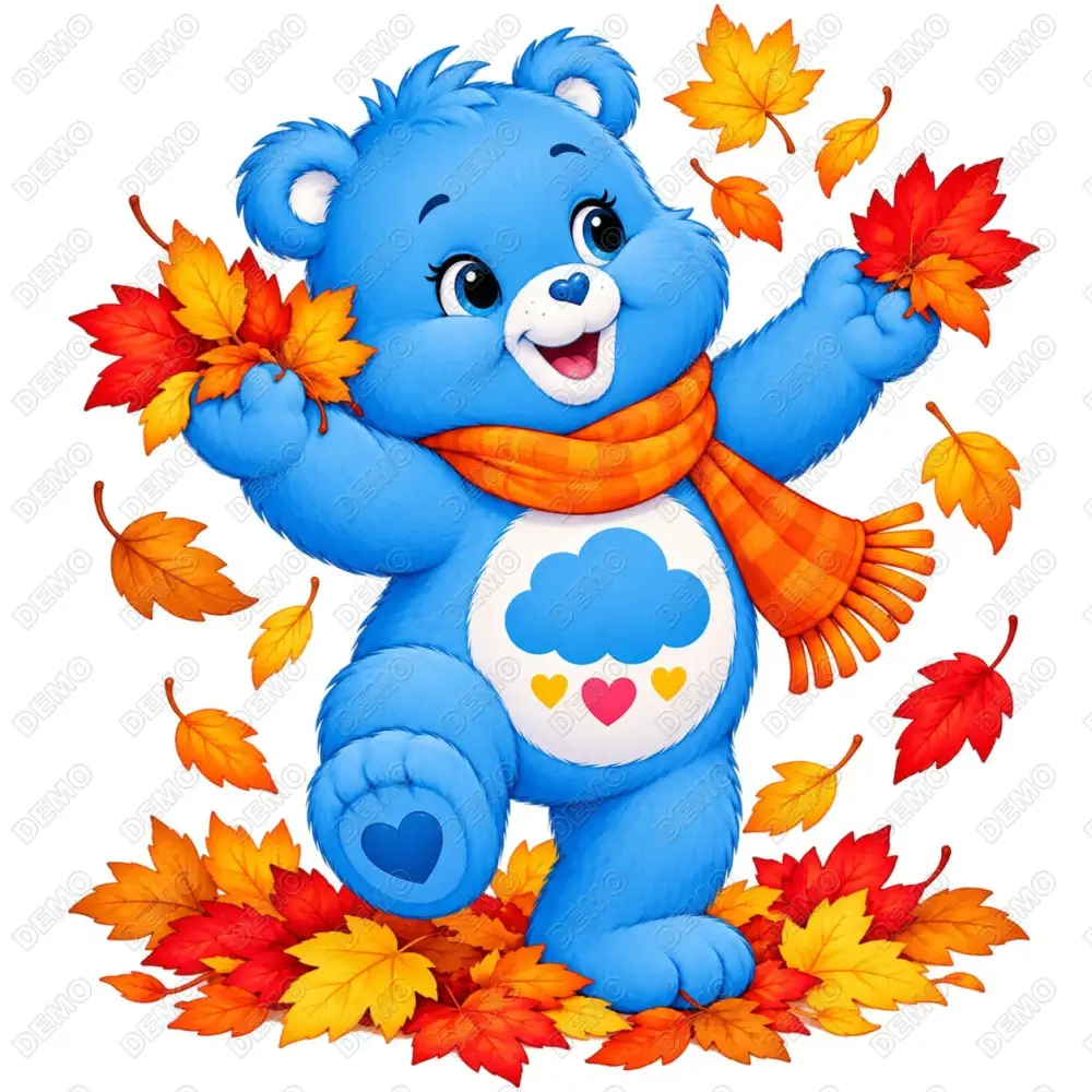 Care Bear Grumpy  Bear Fall Season DTF Shirt Iron on Transfer N8