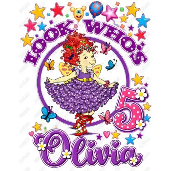 Fancy Nancy  Custom Birthday DTF  Shirt Iron on Transfer