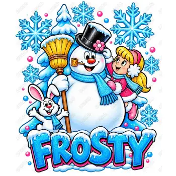 Frosty The Snowman  DTF  Shirt Iron on Transfer N48