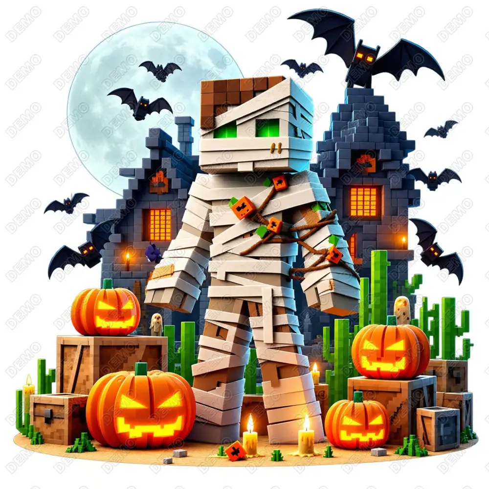 Halloween MineCraft   DTF  Shirt Iron on Transfer N61