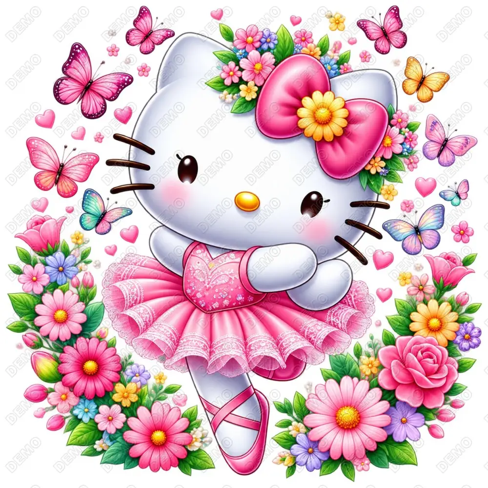 Hello Kitty Ballerina  DTF  Shirt Iron on Transfer N6