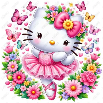 Hello Kitty Ballerina  DTF  Shirt Iron on Transfer N6