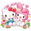Hello Kitty  and My Melody DTF  Shirt Iron on Transfer