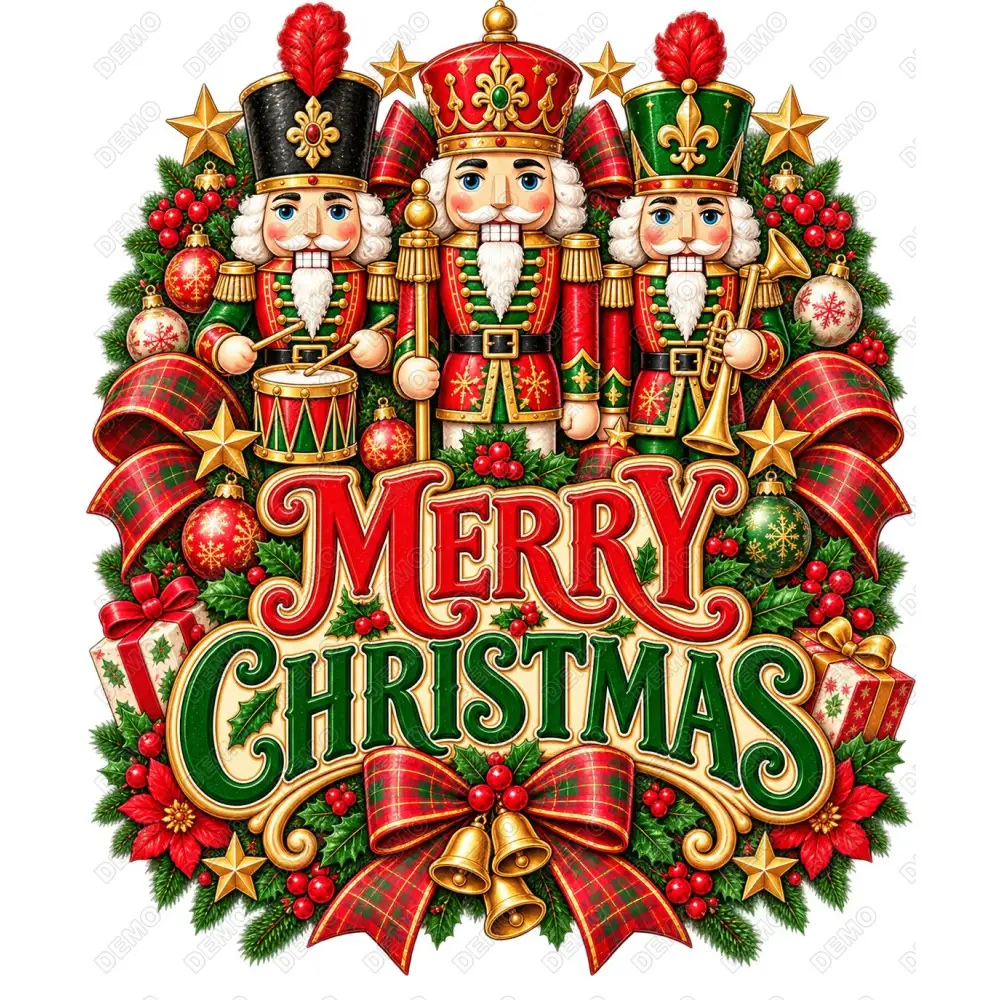 Merry Christmas Nutcracker Soldiers DTF Shirt Iron on Transfer