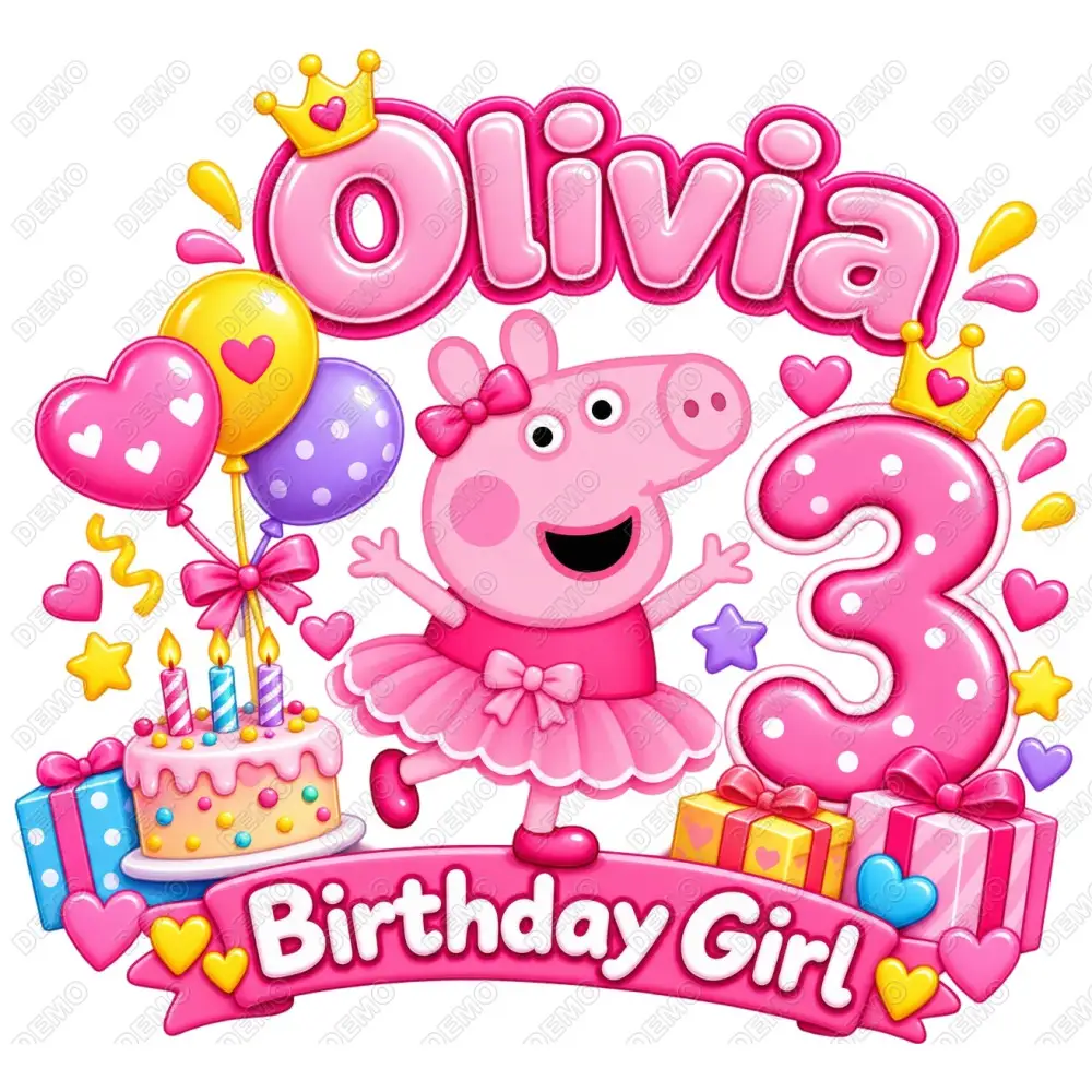 Transfer Validators Peppa Pig Birthday Personalized DTF Shirt Iron on Transfer - SKU-2PP262