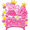 Peppa Pig  Birthday  Personalized  DTF  Shirt Iron on Transfer N34