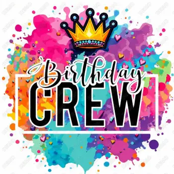 Birthday Crew DTF Iron on Transfer