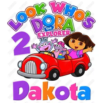 Dora Birthday  Personalized DTF Iron on Transfer N4