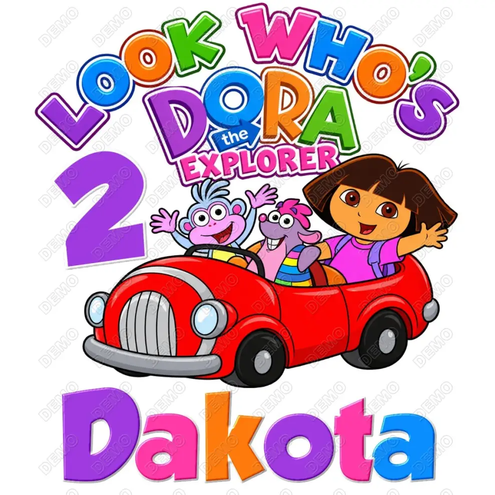 Dora Birthday  Personalized DTF Iron on Transfer N4