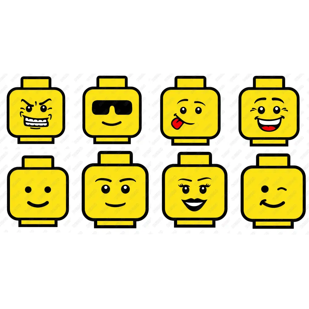 Lego Faces DTF  Shirt Iron on Transfer N90