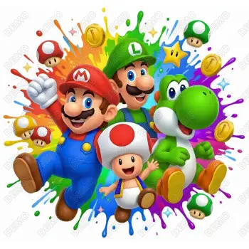 Mario Toad Yoshi  DTF  Iron on Transfer