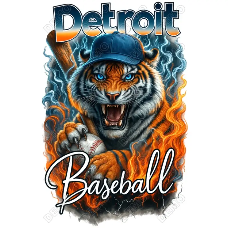 Detroit Baseball DTF Iron on Transfer Detroit Baseball DTF Iron on Transfer