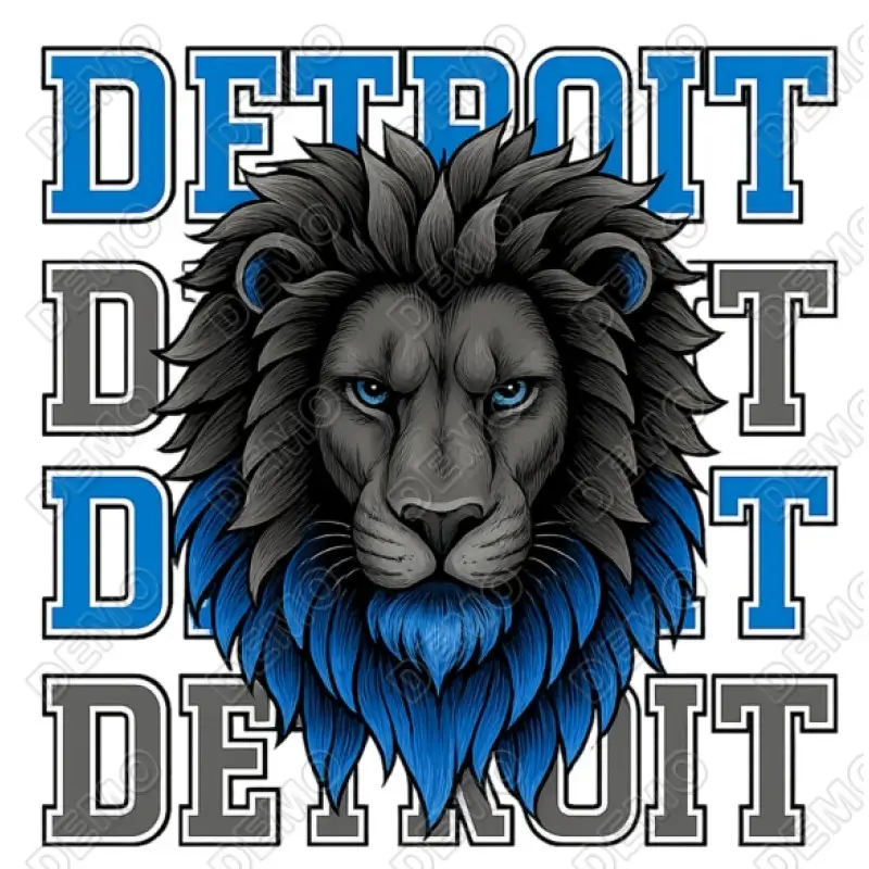 Detroit Football DTF Iron on Transfer Detroit Football DTF Iron on Transfer