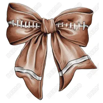 Football Bow  DTF  Shirt Iron on Transfer 