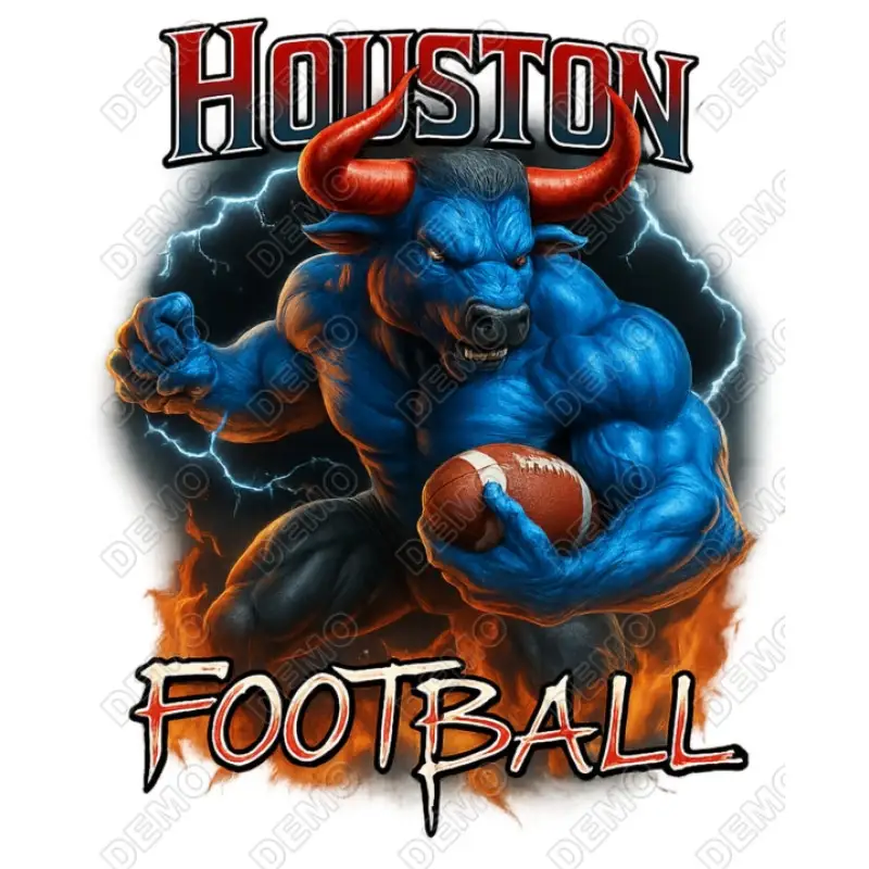 Houston Football DTF Iron on Transfer Houston Football DTF Iron on Transfer