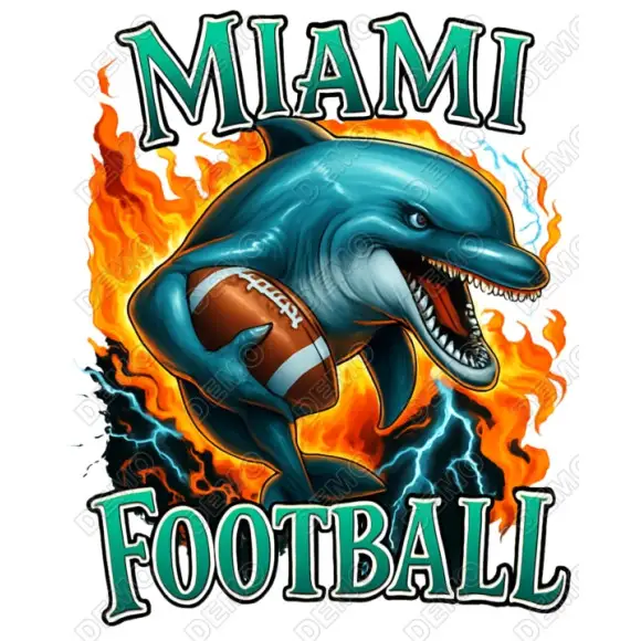 Miami Dolphins  Football  DTF  Iron on Transfer
