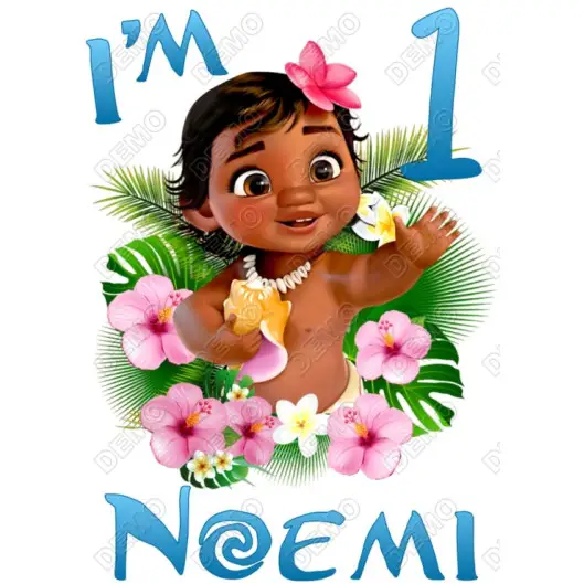 Moana Birthday DTF Custom  Iron on Transfer