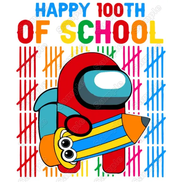100 Days of School Among US T Shirt Iron on Transfer Decal 100 Days of School Among US T Shirt Iron on Transfer Decal