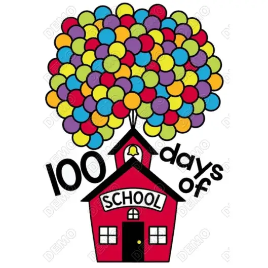 100 Days of School Balloons T Shirt Iron on Transfer Decal 100 Days of School Balloons T Shirt Iron on Transfer Decal