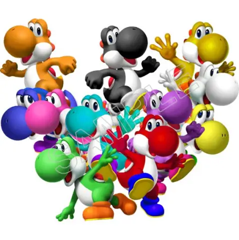Super Mario Bros. Colorful Yoshi  T Shirt Iron on Transfer Decal #26